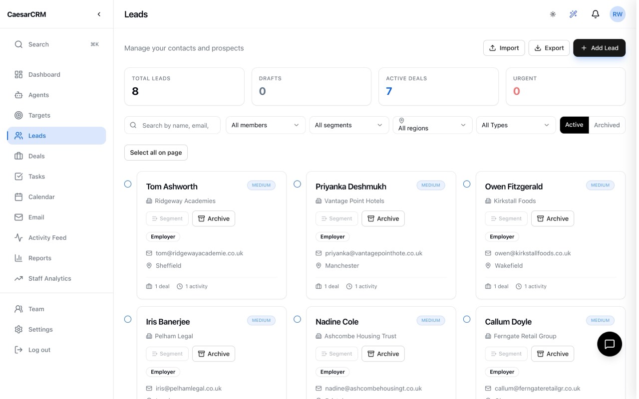 Decision-maker leads with job titles, companies and verified business emails